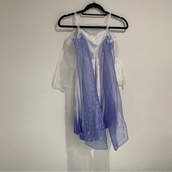 Disney frozen Elsa Princess pretend play costume dress blue white mesh arms 4-6 - Picture 4 of 12